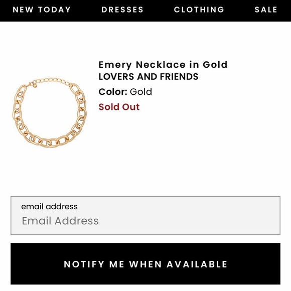 NWT Lovers and Friends Revolve Emery Gold Chunky Chain Link Necklace - Picture 3 of 3